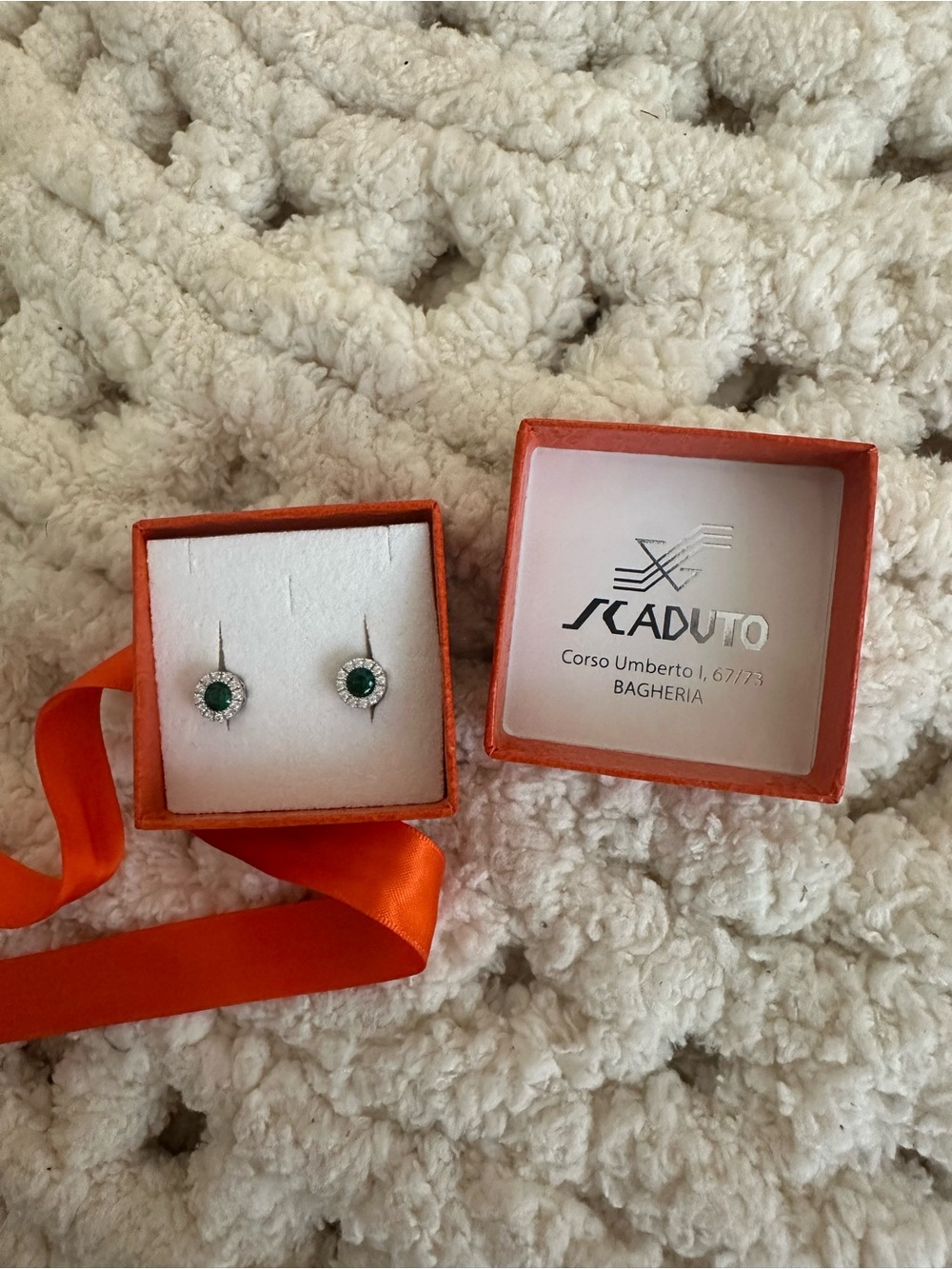 Emerald Halo Drop Earrings - Green